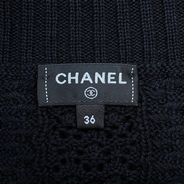 シャネル ニット ココビーチ 半袖ニット ココマーク コットン レディースサイズ36 P76924 CHANEL トップス 黒