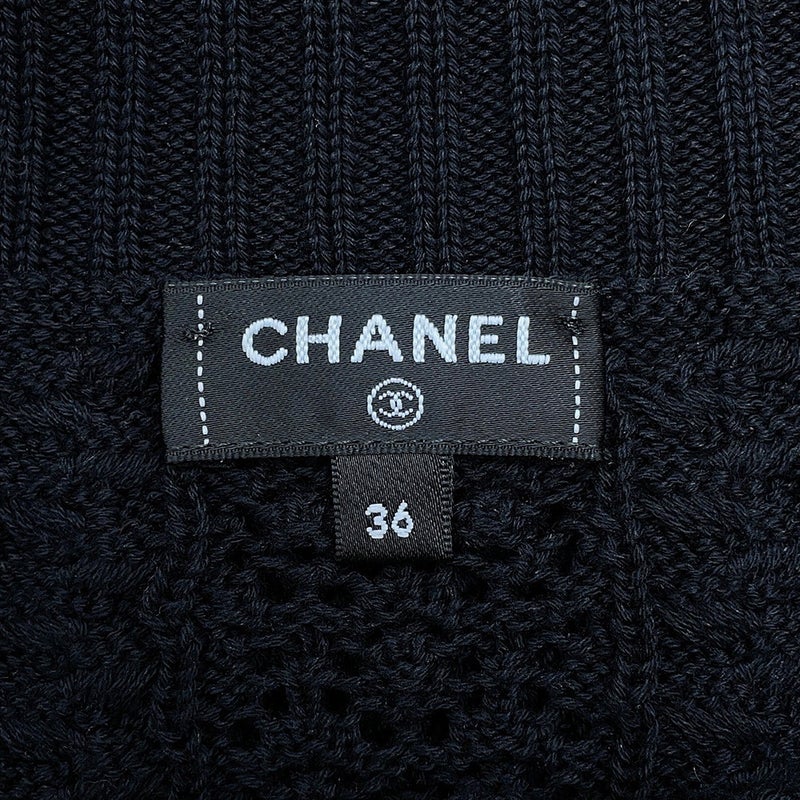 シャネル ニット ココビーチ 半袖ニット ココマーク コットン レディースサイズ36 P76924 CHANEL トップス 黒
