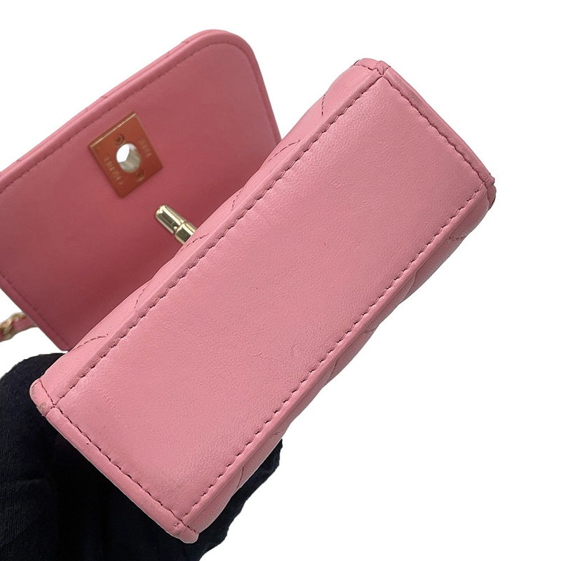 シャネル チェーンウォレット マトラッセ ココマーク トレンディCC ラムスキン A81633 CHANEL