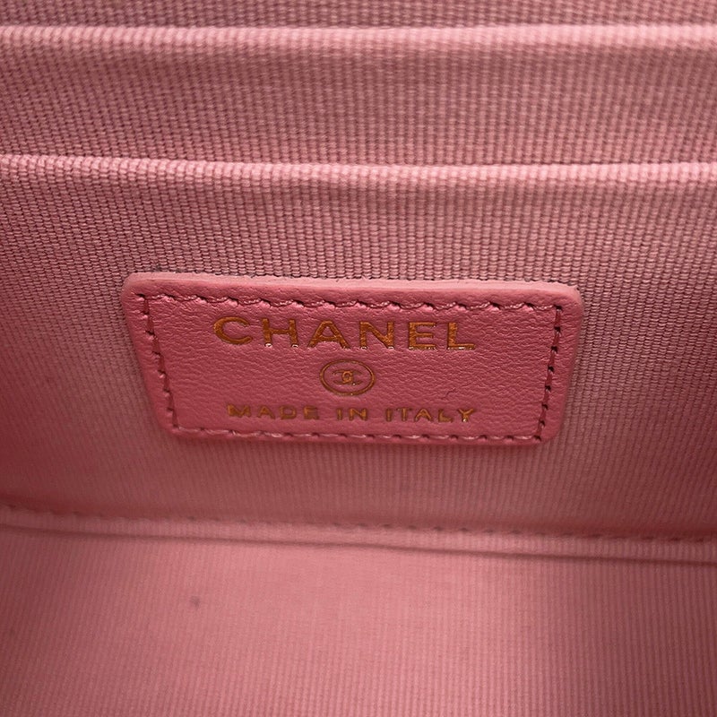 シャネル チェーンウォレット マトラッセ ココマーク トレンディCC ラムスキン A81633 CHANEL