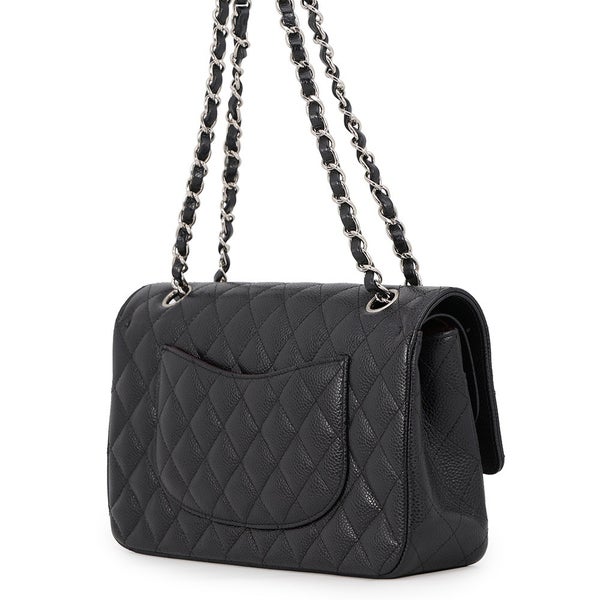 シャネル チェーンショルダーバッグ マトラッセ25 ココマーク ダブルチェーン キャビアスキン A01112 CHANEL 黒