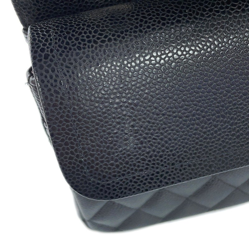 シャネル チェーンショルダーバッグ マトラッセ25 ココマーク ダブルチェーン キャビアスキン A01112 CHANEL 黒