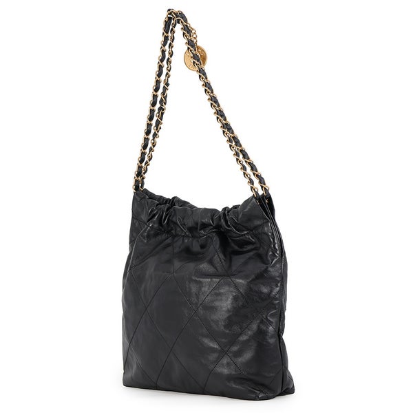 シャネル ハンドバッグ マトラッセ CHANEL22 ダブルポケット スモール カーフレザー AS3260 CHANEL ポーチ付き 黒