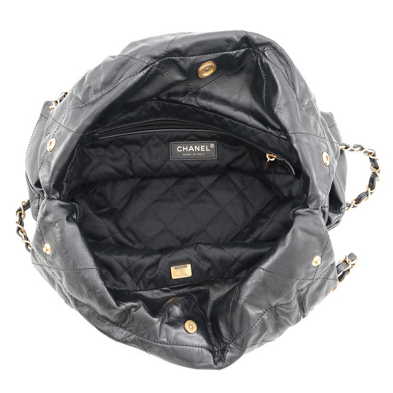 シャネル ハンドバッグ マトラッセ CHANEL22 ダブルポケット スモール カーフレザー AS3260 CHANEL ポーチ付き 黒