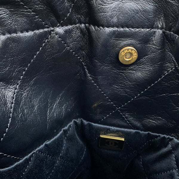 シャネル ハンドバッグ マトラッセ CHANEL22 ダブルポケット スモール カーフレザー AS3260 CHANEL ポーチ付き 黒