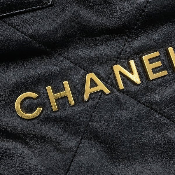 シャネル ハンドバッグ マトラッセ CHANEL22 ダブルポケット スモール カーフレザー AS3260 CHANEL ポーチ付き 黒