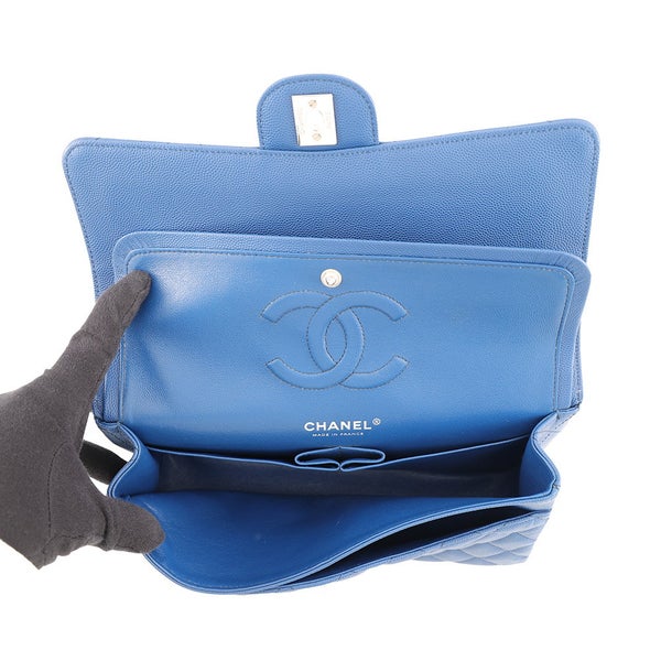 シャネル チェーンショルダーバッグ マトラッセ25 ココマーク ダブルチェーン キャビアスキン A01112 CHANEL
