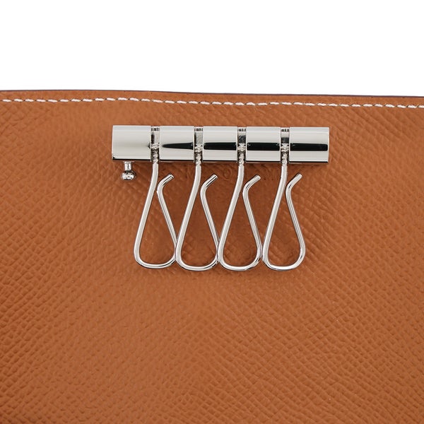 エルメス 4連キーケース ベアン ゴールド/シルバー金具 エプソン K刻印 HERMES