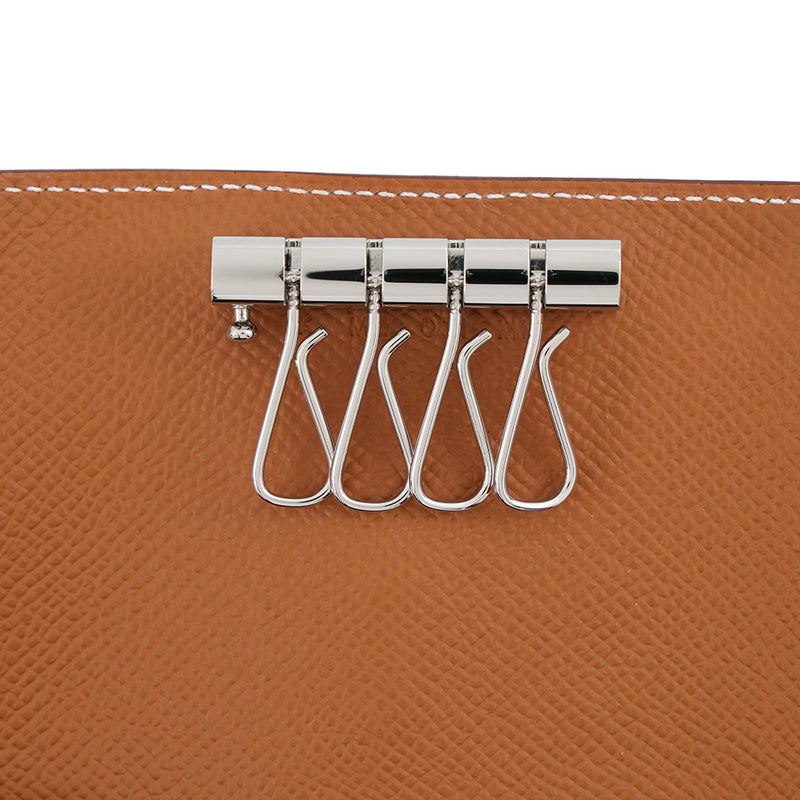 エルメス 4連キーケース ベアン ゴールド/シルバー金具 エプソン K刻印 HERMES