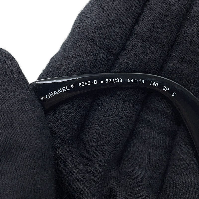 シャネル サングラス 折り畳み マトラッセ ロゴスクエアシェイプ 54□19 140 6055-B CHANEL アイウェア 黒