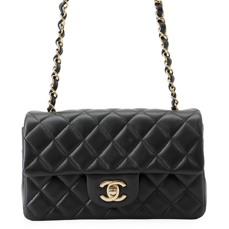 シャネル チェーンショルダーバッグ ミニマトラッセ ココマーク ラムスキン A69900 CHANEL バッグ 黒