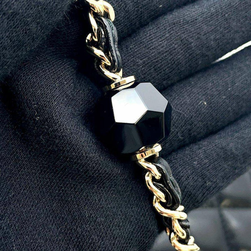 シャネル チェーンショルダーバッグ ミニマトラッセ ココマーク ハートチェーン ラムスキン AS3783 黒