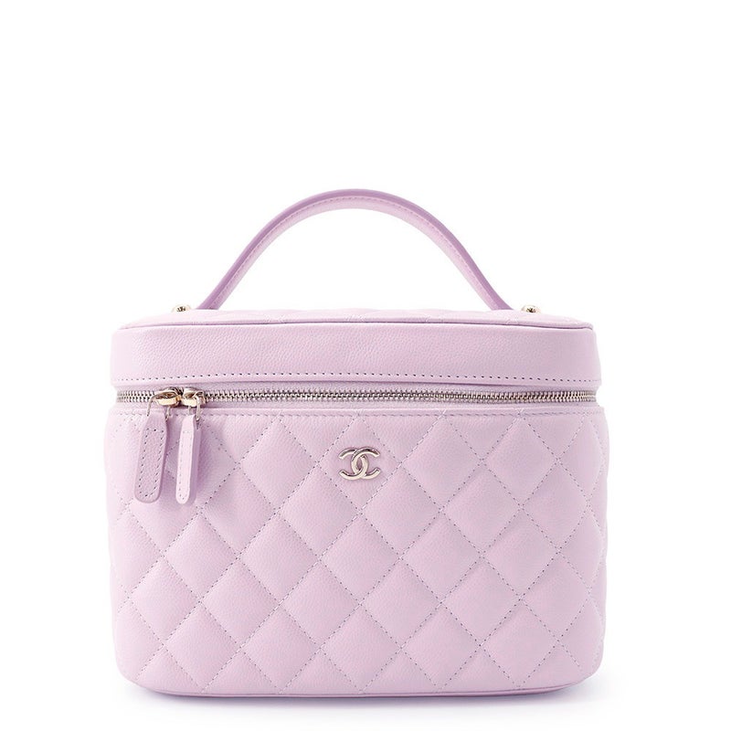シャネル バニティバッグ トップハンドル マトラッセ ココマーク キャビアスキン AP2573 CHANEL 化粧ポーチ