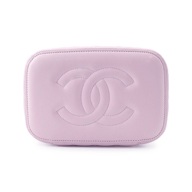 シャネル バニティバッグ トップハンドル マトラッセ ココマーク キャビアスキン AP2573 CHANEL 化粧ポーチ