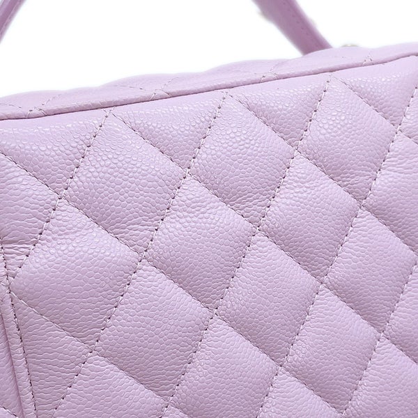 シャネル バニティバッグ トップハンドル マトラッセ ココマーク キャビアスキン AP2573 CHANEL 化粧ポーチ