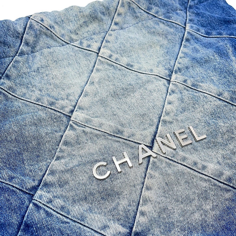 シャネル チェーンショルダーバッグ CHANEL 22 マトラッセ スモール デニム AS3260 ポーチ付き