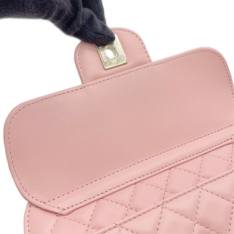 シャネル チェーンショルダーバッグ マトラッセ ココマーク ハートシェイプ ラムスキン AS5764 CHANEL