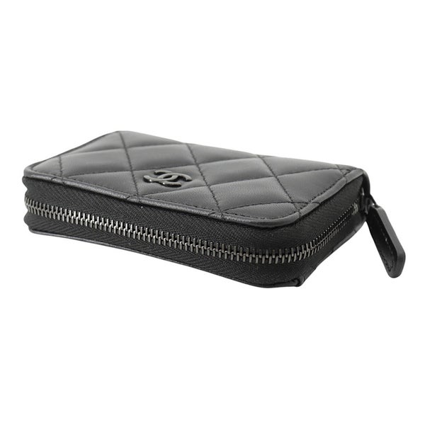 シャネル コインケース マトラッセ ココマーク クラシック ジップコインパース ラムスキン AP0216 CHANEL 財布 小銭入れ 黒