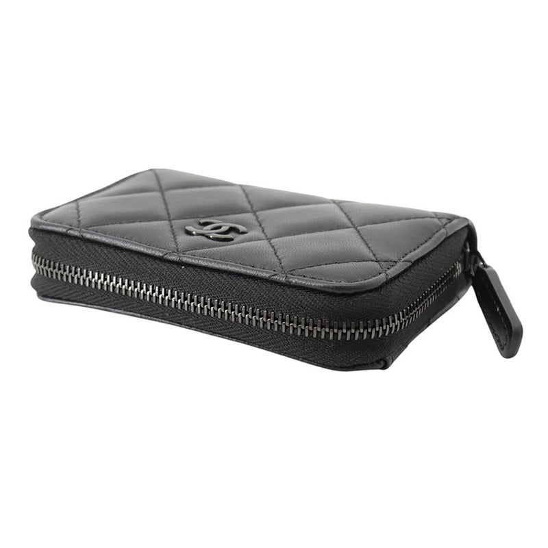 シャネル コインケース マトラッセ ココマーク クラシック ジップコインパース ラムスキン AP0216 CHANEL 財布 小銭入れ 黒