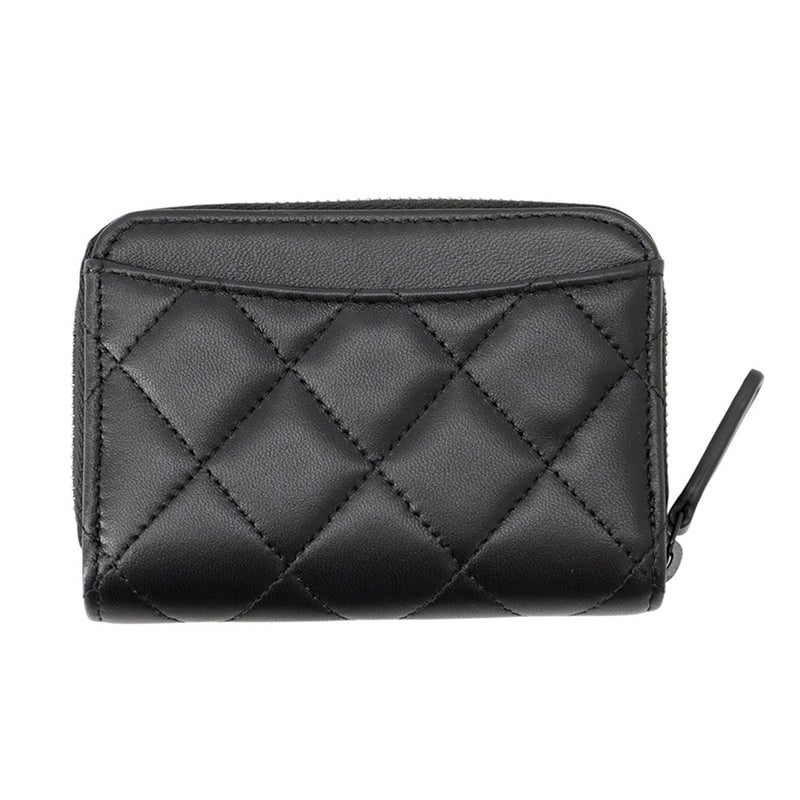 シャネル コインケース マトラッセ ココマーク クラシック ジップコインパース ラムスキン AP0216 CHANEL 財布 小銭入れ 黒