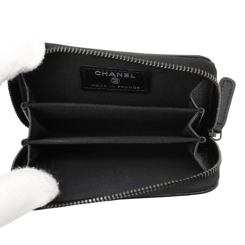 シャネル コインケース マトラッセ ココマーク クラシック ジップコインパース ラムスキン AP0216 CHANEL 財布 小銭入れ 黒
