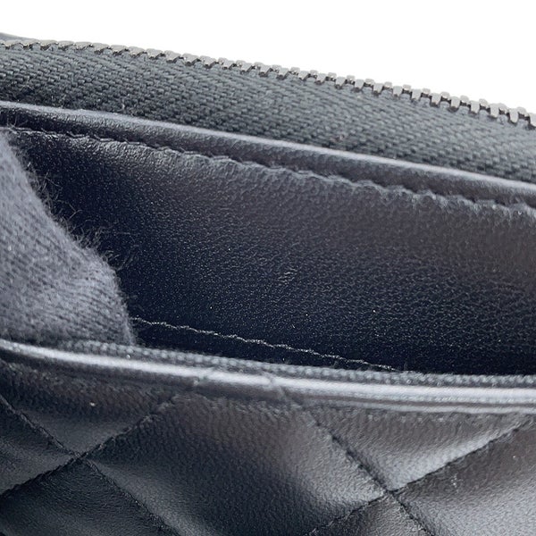 シャネル コインケース マトラッセ ココマーク クラシック ジップコインパース ラムスキン AP0216 CHANEL 財布 小銭入れ 黒