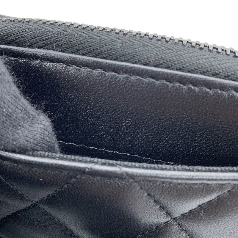 シャネル コインケース マトラッセ ココマーク クラシック ジップコインパース ラムスキン AP0216 CHANEL 財布 小銭入れ 黒