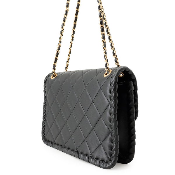 シャネル チェーンショルダーバッグ マトラッセ ココマーク シングルフラップ AS2496 CHANEL 黒