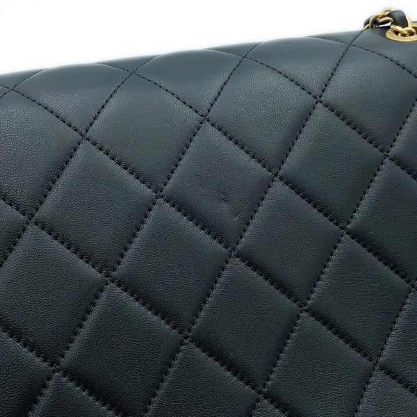 シャネル チェーンショルダーバッグ マトラッセ ココマーク シングルフラップ AS2496 CHANEL 黒