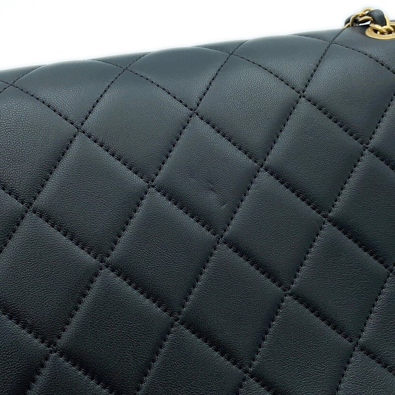 シャネル チェーンショルダーバッグ マトラッセ ココマーク シングルフラップ AS2496 CHANEL 黒