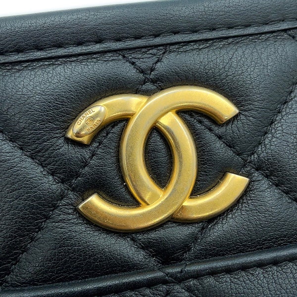 シャネル チェーンショルダーバッグ マトラッセ ココマーク チェーンホーボー カーフスキン AS4666 CHANEL 黒