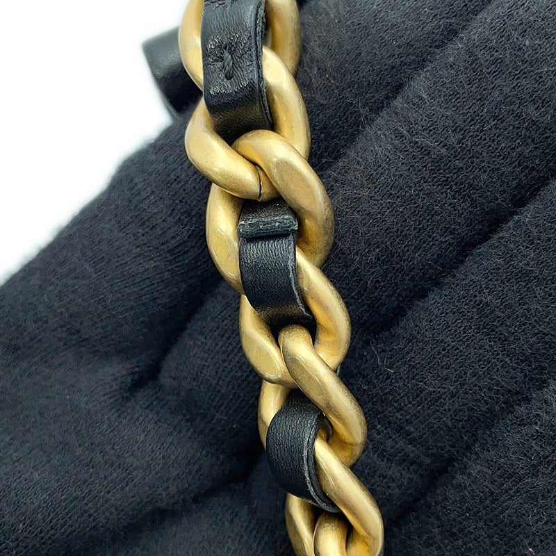 シャネル チェーンショルダーバッグ マトラッセ ココマーク チェーンホーボー カーフスキン AS4666 CHANEL 黒