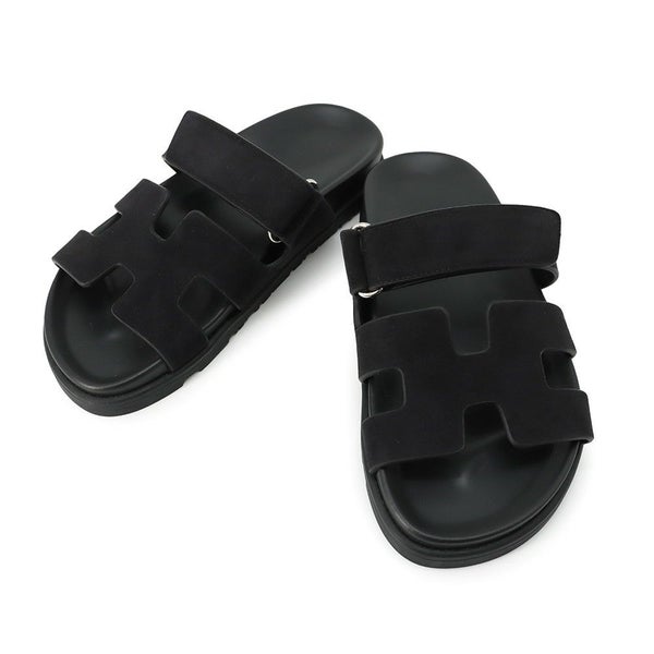 エルメス サンダル シプレ ベロア レザー レディースサイズ36 HERMES 靴 黒