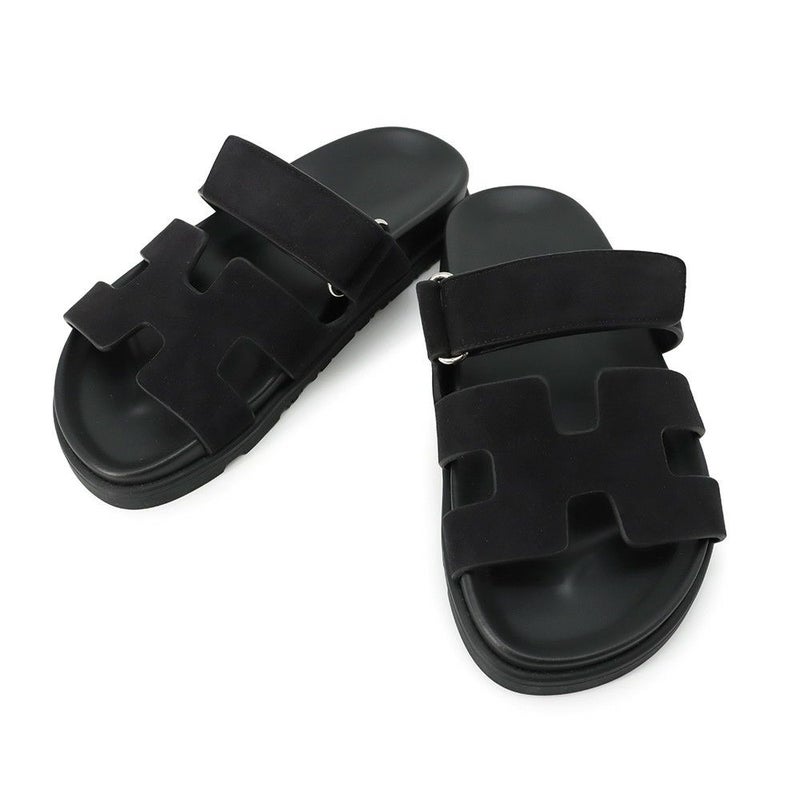 エルメス サンダル シプレ ベロア レザー レディースサイズ36 HERMES 靴 黒