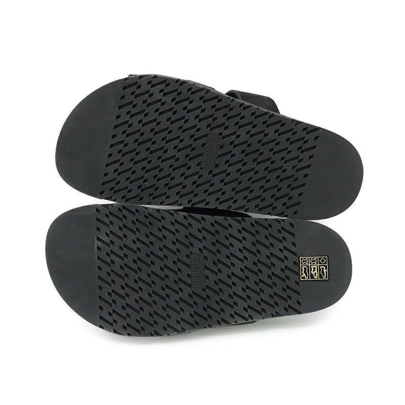 エルメス サンダル シプレ ベロア レザー レディースサイズ36 HERMES 靴 黒