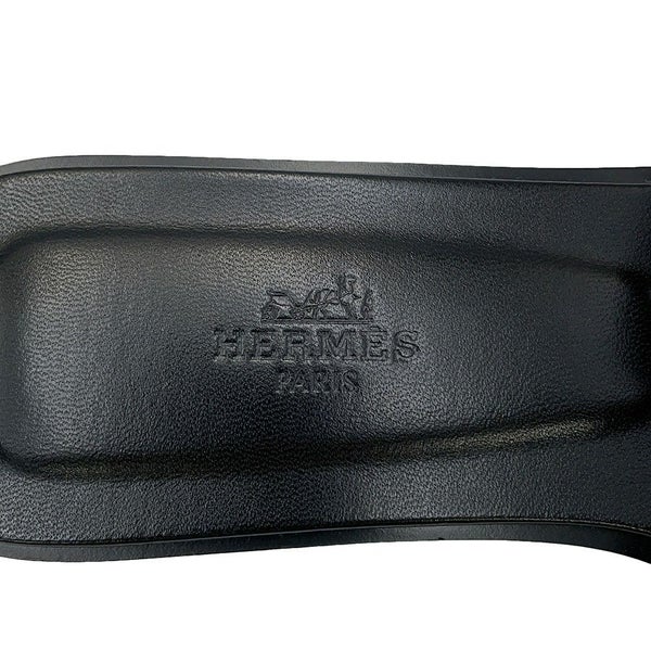 エルメス サンダル オラン 占星術 レザー レディースサイズ37 HERMES 靴 黒 白