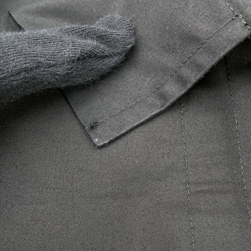 エルメス シャツワンピース カレーシュ刺繍 ノースリーブ コットン レディースサイズ40 HERMES 黒