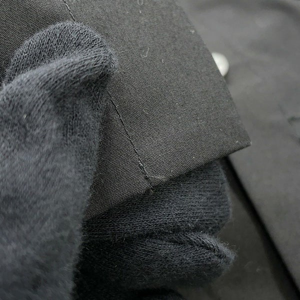 エルメス シャツワンピース カレーシュ刺繍 ノースリーブ コットン レディースサイズ40 HERMES 黒