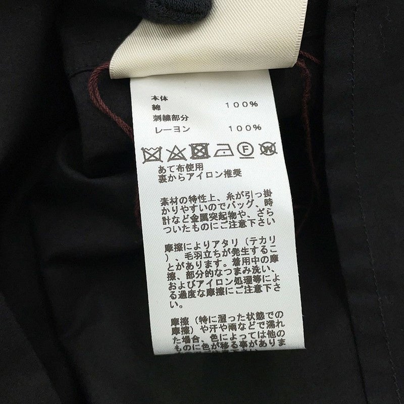 エルメス シャツワンピース カレーシュ刺繍 ノースリーブ コットン レディースサイズ40 HERMES 黒