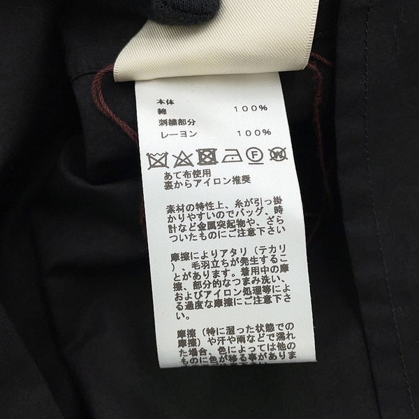 エルメス シャツワンピース カレーシュ刺繍 ノースリーブ コットン レディースサイズ40 HERMES 黒
