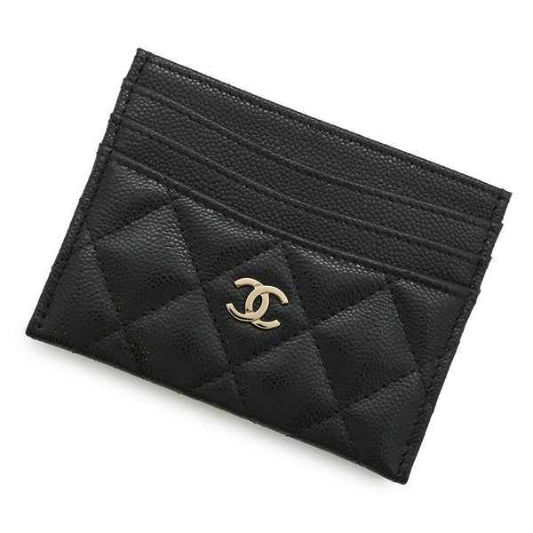 シャネル カードケース クラシック マトラッセ ココマーク キャビアスキン AP4472 CHANEL パスケース 名刺入れ 黒