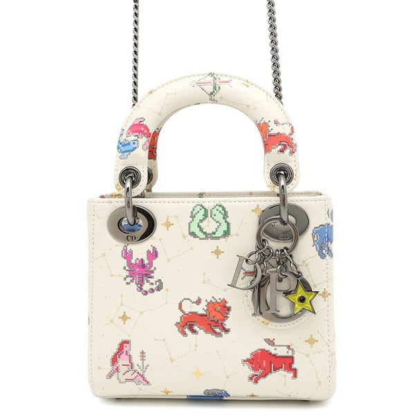クリスチャン・ディオール ハンドバッグ レディディオール ミニ 星座 ピクセル S0856BNER 2wayショルダーバッグ 白