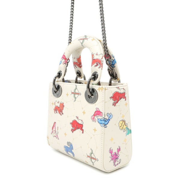 クリスチャン・ディオール ハンドバッグ レディディオール ミニ 星座 ピクセル S0856BNER 2wayショルダーバッグ 白