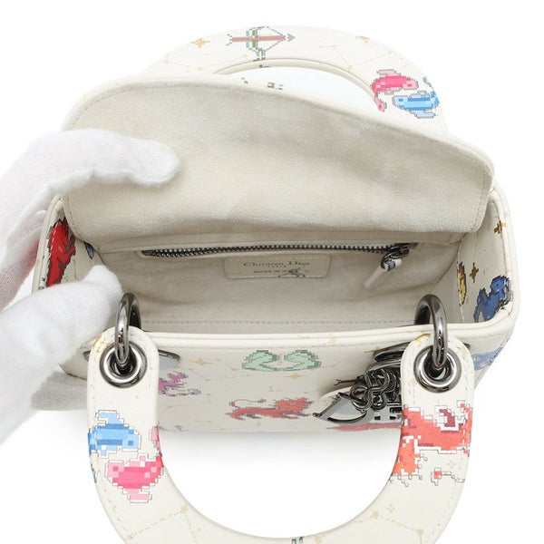 クリスチャン・ディオール ハンドバッグ レディディオール ミニ 星座 ピクセル S0856BNER 2wayショルダーバッグ 白