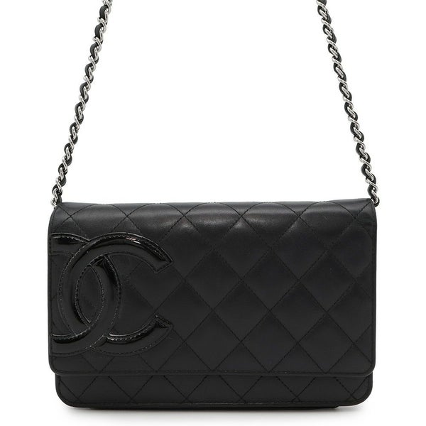 シャネル チェーンウォレット カンボンライン ココマーク A46646 CHANEL 財布 黒
