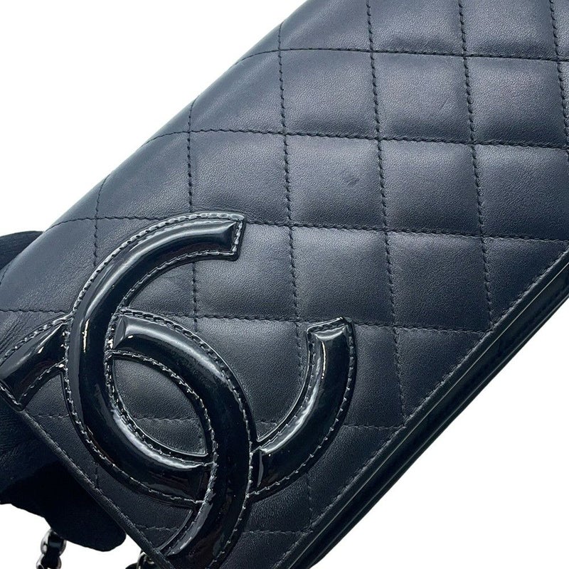 シャネル チェーンウォレット カンボンライン ココマーク A46646 CHANEL 財布 黒