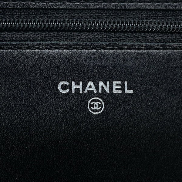 シャネル チェーンウォレット カンボンライン ココマーク A46646 CHANEL 財布 黒