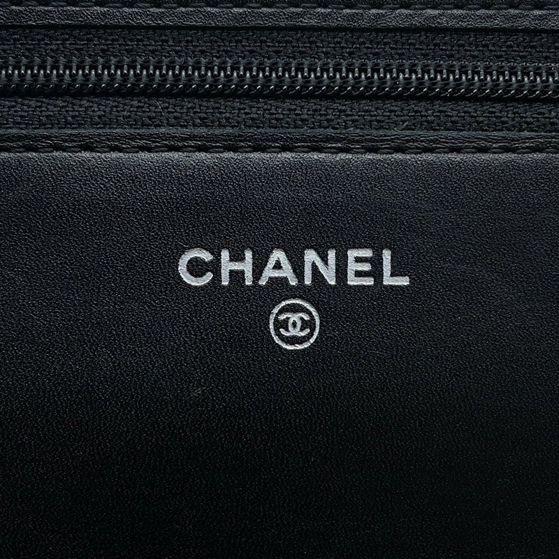 シャネル チェーンウォレット カンボンライン ココマーク A46646 CHANEL 財布 黒