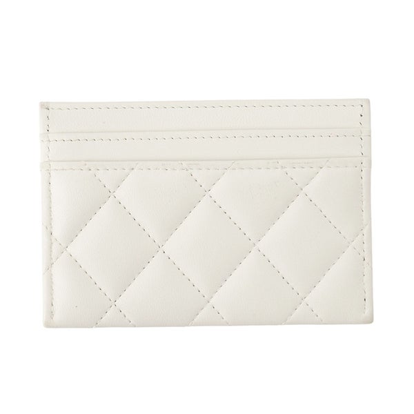 シャネル カードケース マトラッセ ココマーク ラインストーン ラムスキン AP3990 CHANEL 定期入れ 名刺入れ パスケース 白
