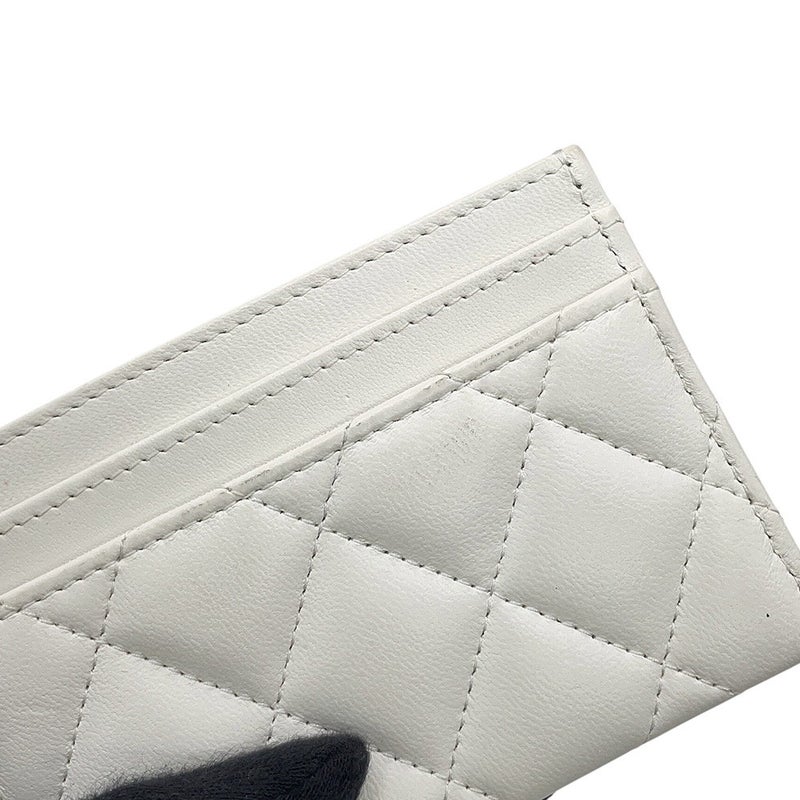 シャネル カードケース マトラッセ ココマーク ラインストーン ラムスキン AP3990 CHANEL 定期入れ 名刺入れ パスケース 白